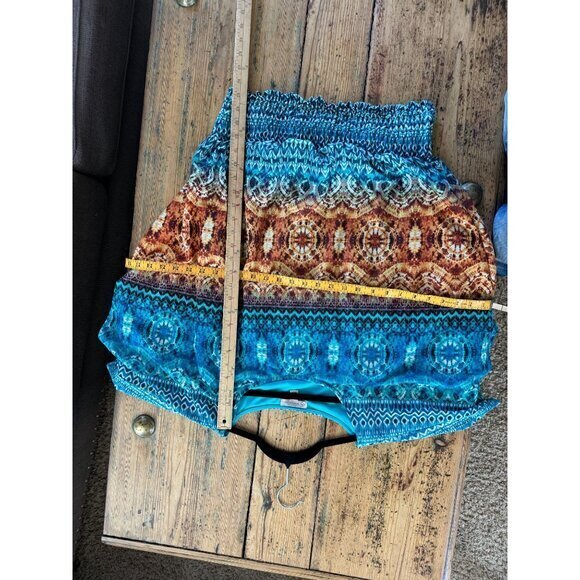 CB Women's Blue Blouse Size XL Short sleeve elastic Polyester - Picture 7 of 7